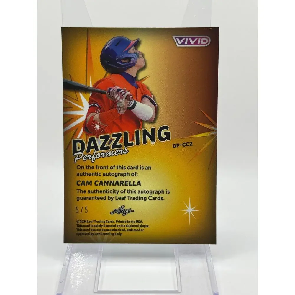 2024 Leaf Vivid Cam Cannarella Dazzling Performers Black Lava Auto /5 SP Marlins